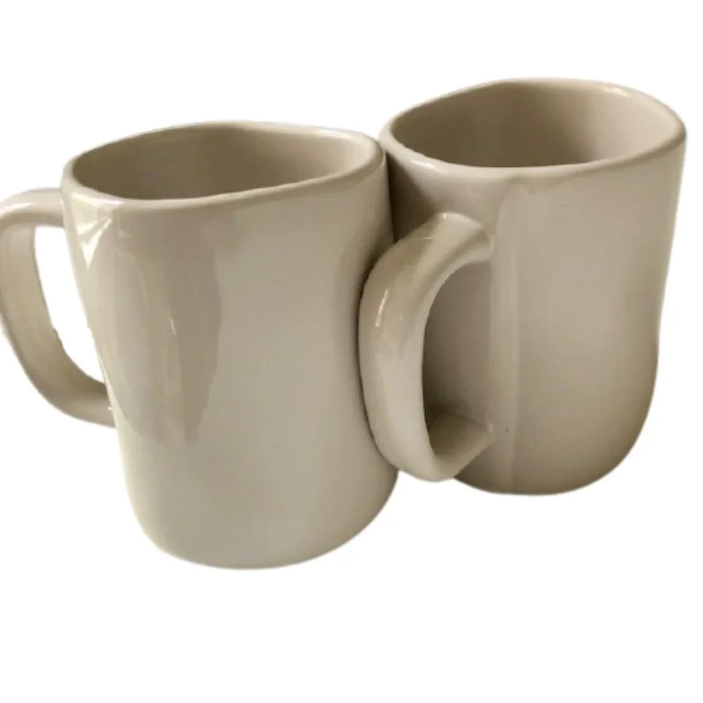 Set of 2 Rae Dunn Morning Coffee Mugs - Early Bird - 3.5
